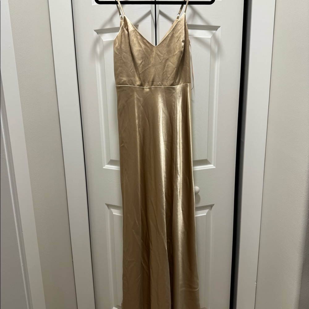 Birdy Grey gold “let’s get this party started” bridesmaid dress